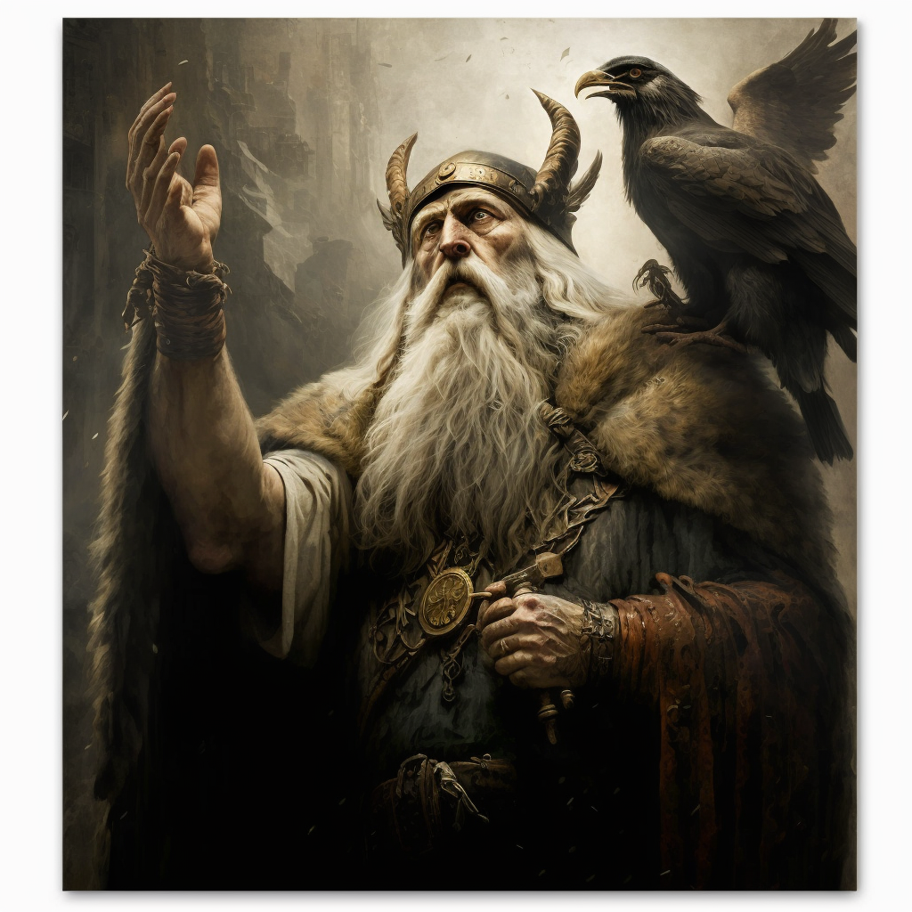 The God Odin swearing a ring oath. 